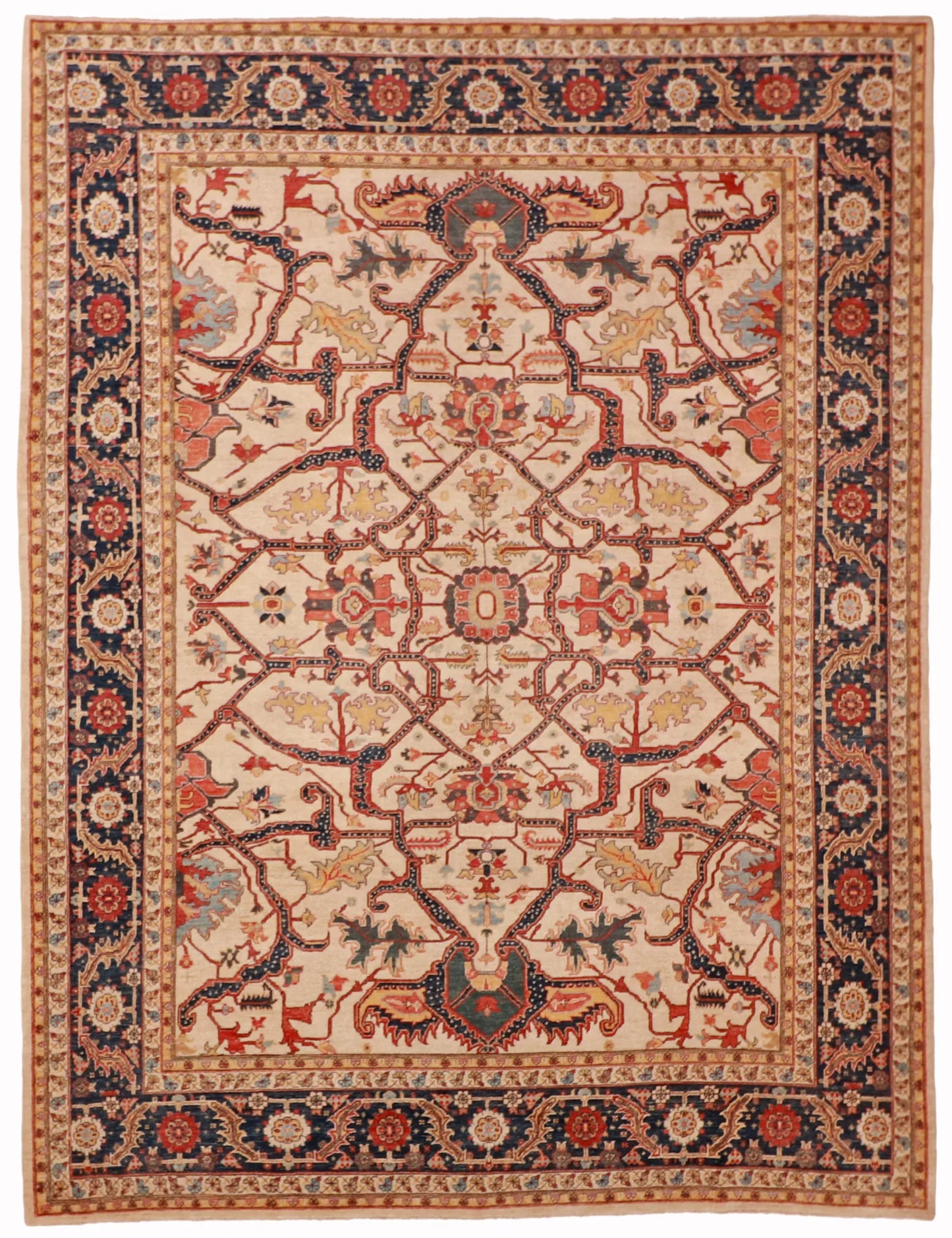 W 8.10 - L 11.8 - Bakshaish Wool All Over Rectangle - Hand Woven Rug - 59664