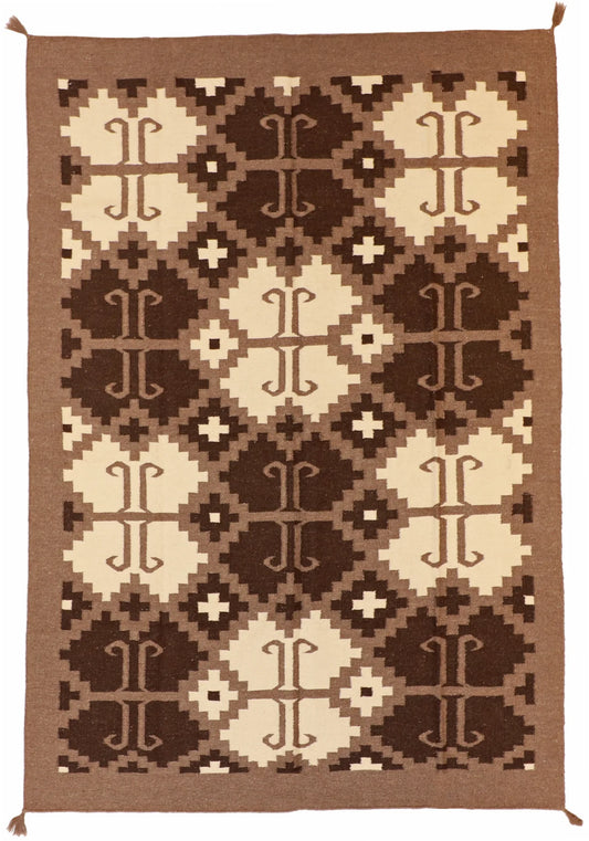 6 x 9- Navajo Fine/Wool All Over Rectangle - Finest Hand-Made Quality Wool — 59693