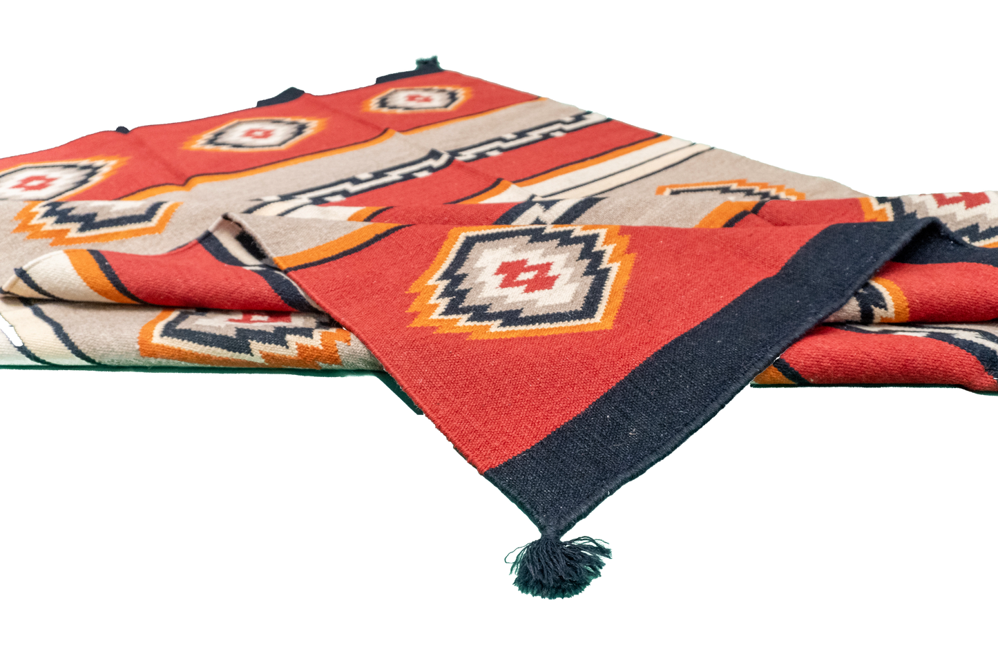 W 5.1 - L 7.1 - Navajo Fine/Wool Geometric Rectangle - Finest Hand-Made Quality Wool - 59697