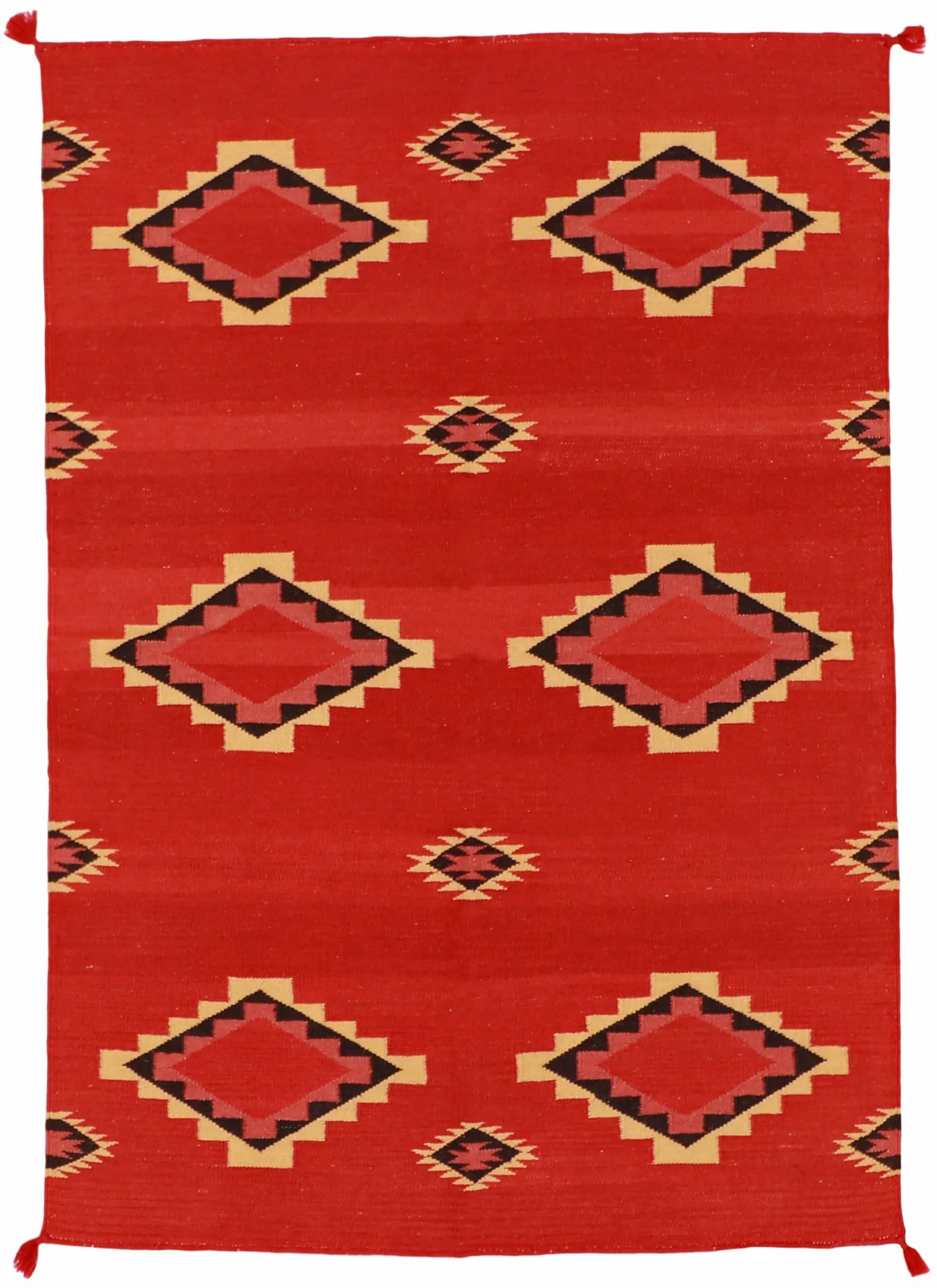 4.2 x 6 - Navajo Fine/Wool Geometric Rectangle - Finest Hand-Made Quality Wool — 59721