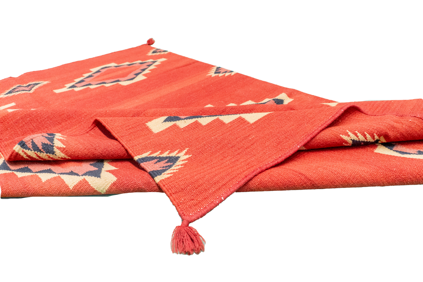 W 4.2 - L 6 - Navajo Fine/Wool Geometric Rectangle - Finest Hand-Made Quality Wool - 59721