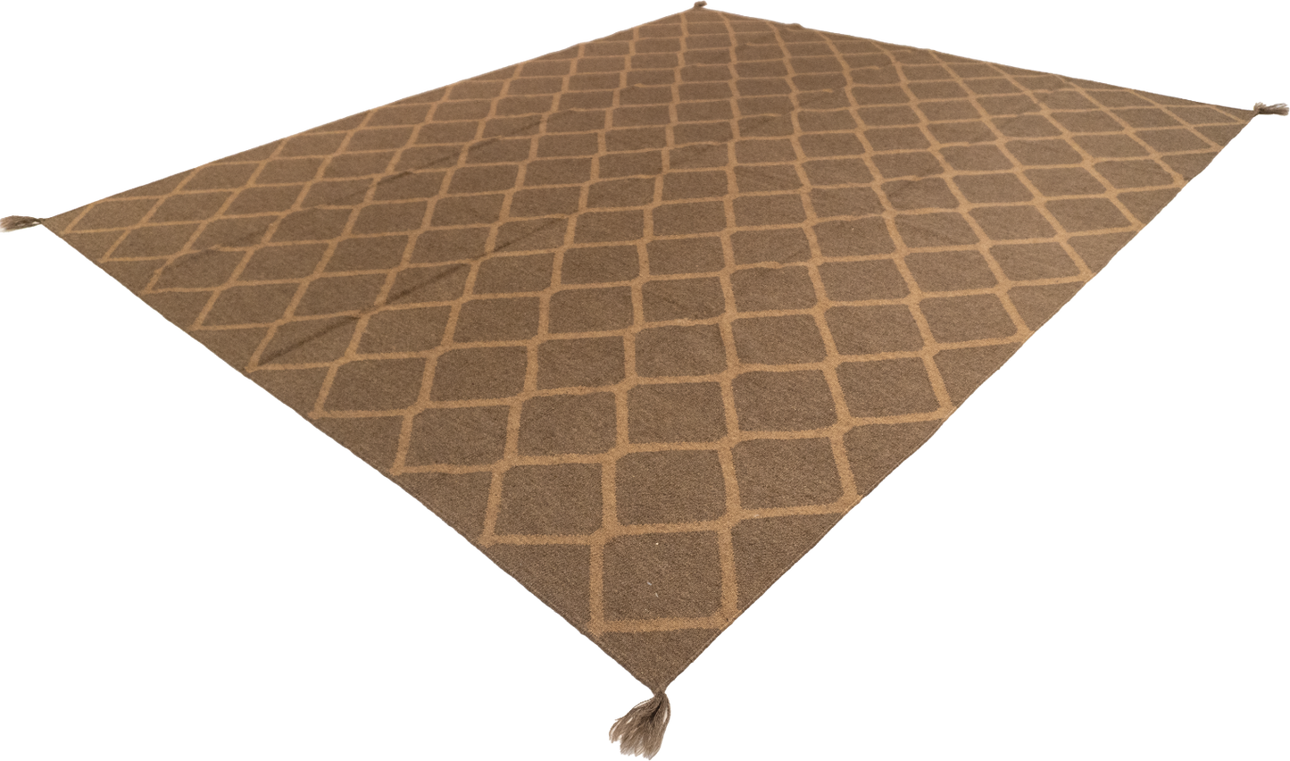 W 8 L 9.9 Navajo 100% Wool Hand-Woven Geometric Design - 59732
