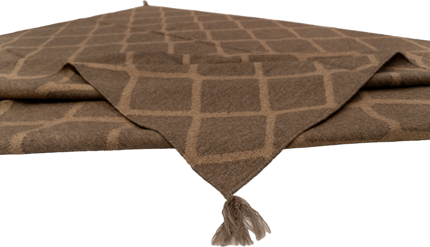 W 8 L 9.9 Navajo 100% Wool Hand-Woven Geometric Design - 59732