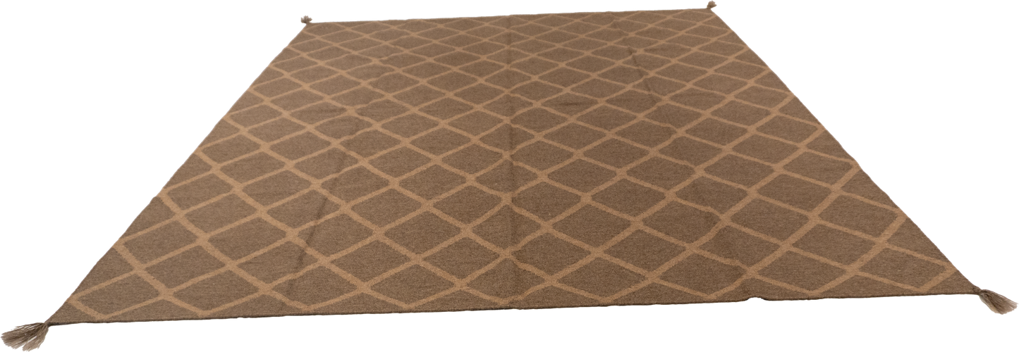 W 8 L 9.9 Navajo 100% Wool Hand-Woven Geometric Design - 59732