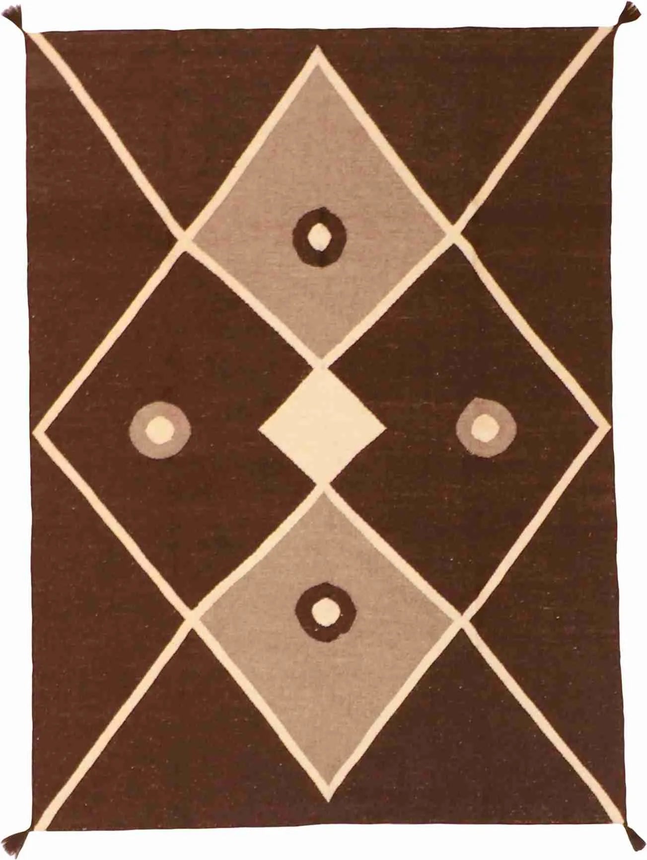 W 5.1 - L 6.10 - Navajo Fine/Wool Geometric Rectangle - Finest Hand-Made Quality Wool - 59736