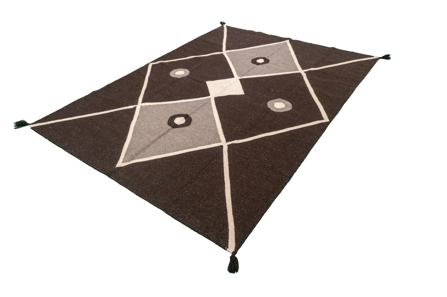 W 5.1 - L 6.10 - Navajo Fine/Wool Geometric Rectangle - Finest Hand-Made Quality Wool - 59736