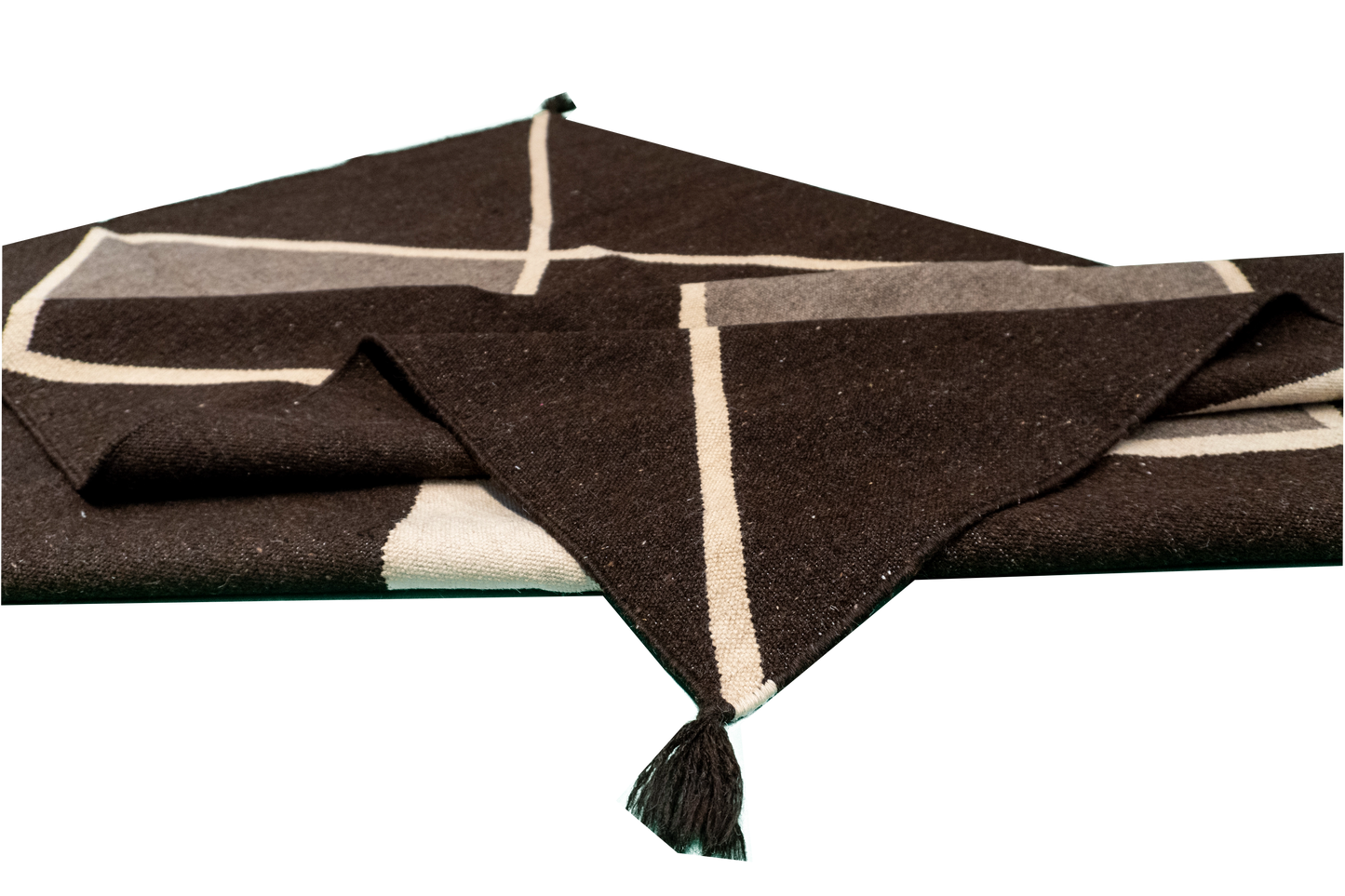 W 5.1 - L 6.10 - Navajo Fine/Wool Geometric Rectangle - Finest Hand-Made Quality Wool - 59736