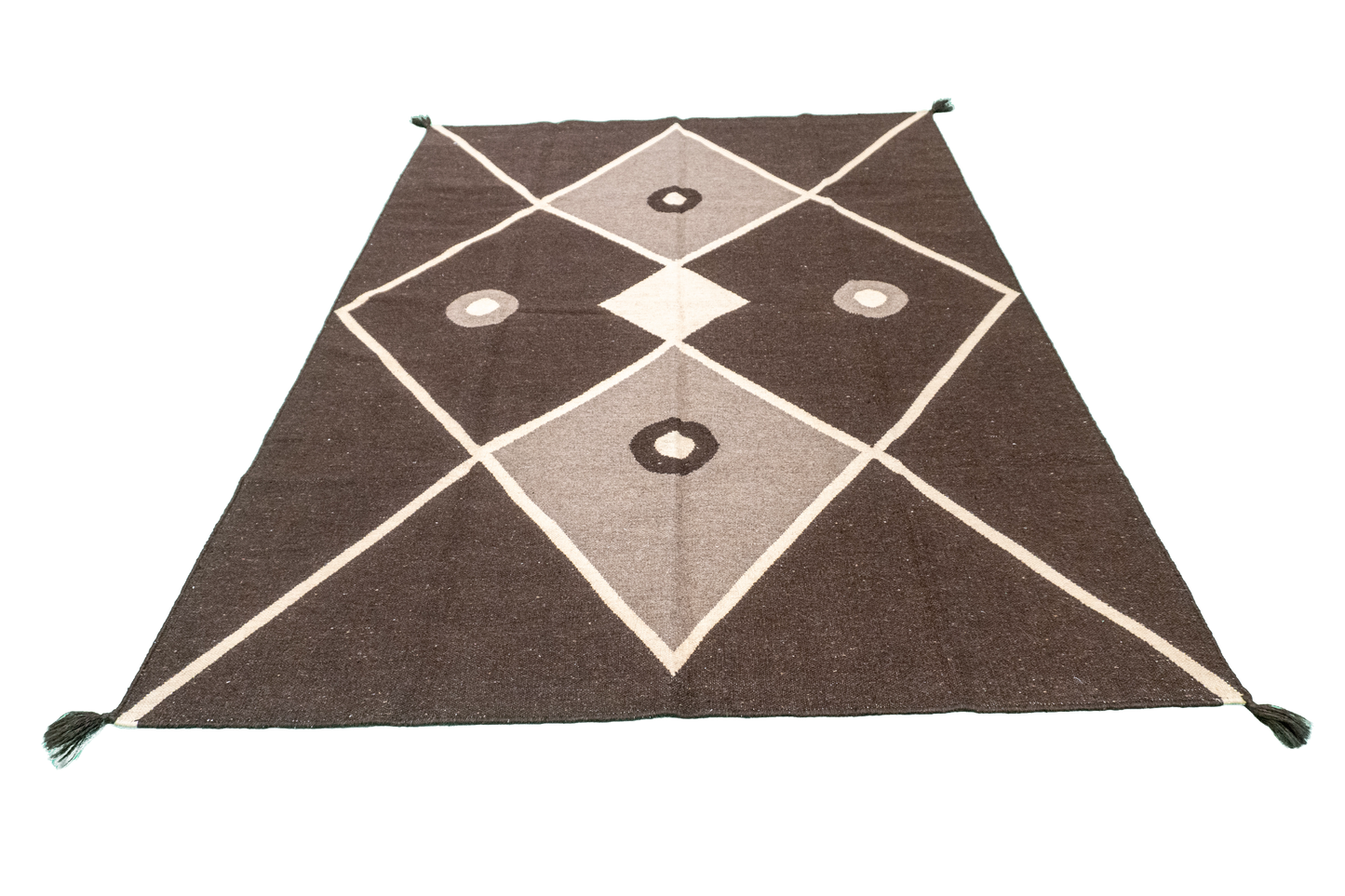 W 5.1 - L 6.10 - Navajo Fine/Wool Geometric Rectangle - Finest Hand-Made Quality Wool - 59736