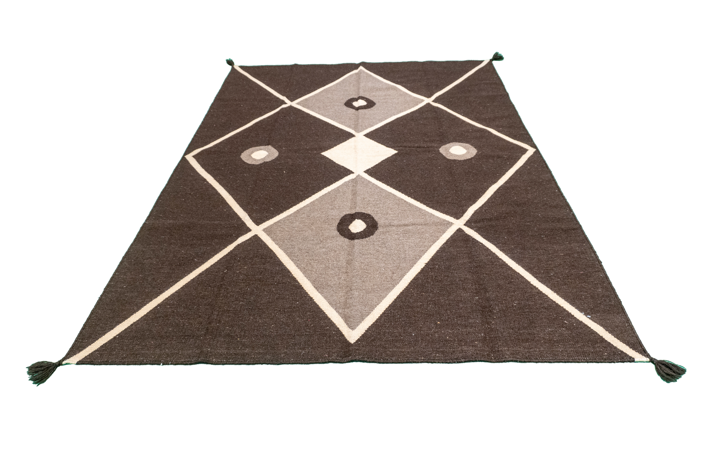 W 5.1 - L 6.10 - Navajo Fine/Wool Geometric Rectangle - Finest Hand-Made Quality Wool - 59736