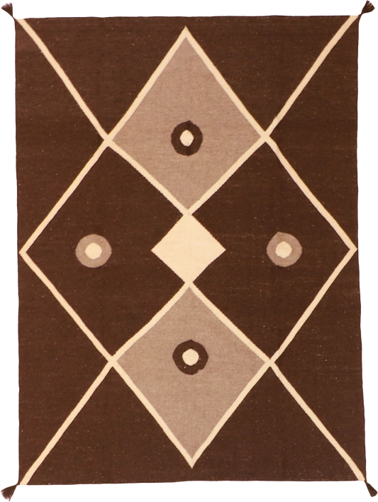 W 5.1 L 6.10 Kilim 100% Wool Hand-Woven Navajo Design - 59736