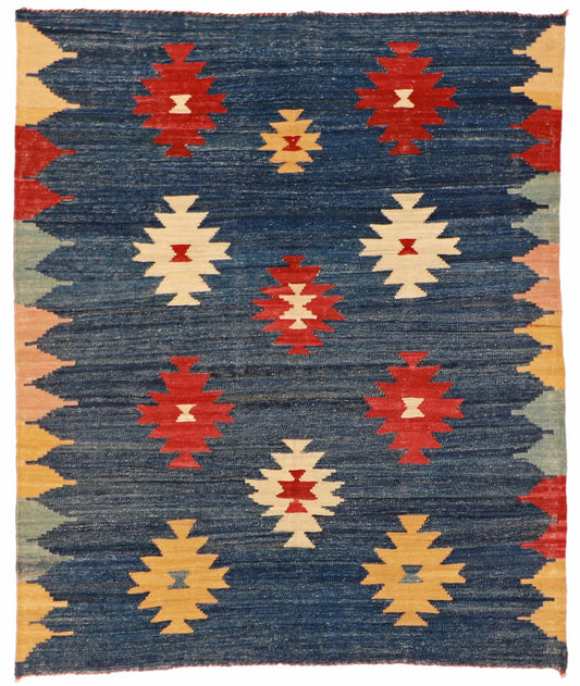 5.1 x 6.1 - Modern Fine/Wool All Over Rectangle - Finest Hand-Made Quality Wool — 59772