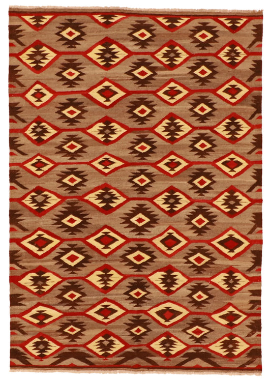 3.7 x 5.1 - Modern Fine/Wool All Over Rectangle - Finest Hand-Made Quality Wool — 59777