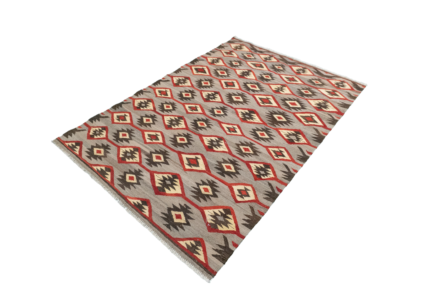 W 3.7 L 5.1 Mountain Modern 100% Wool Hand-Woven All-Over Design - 59777