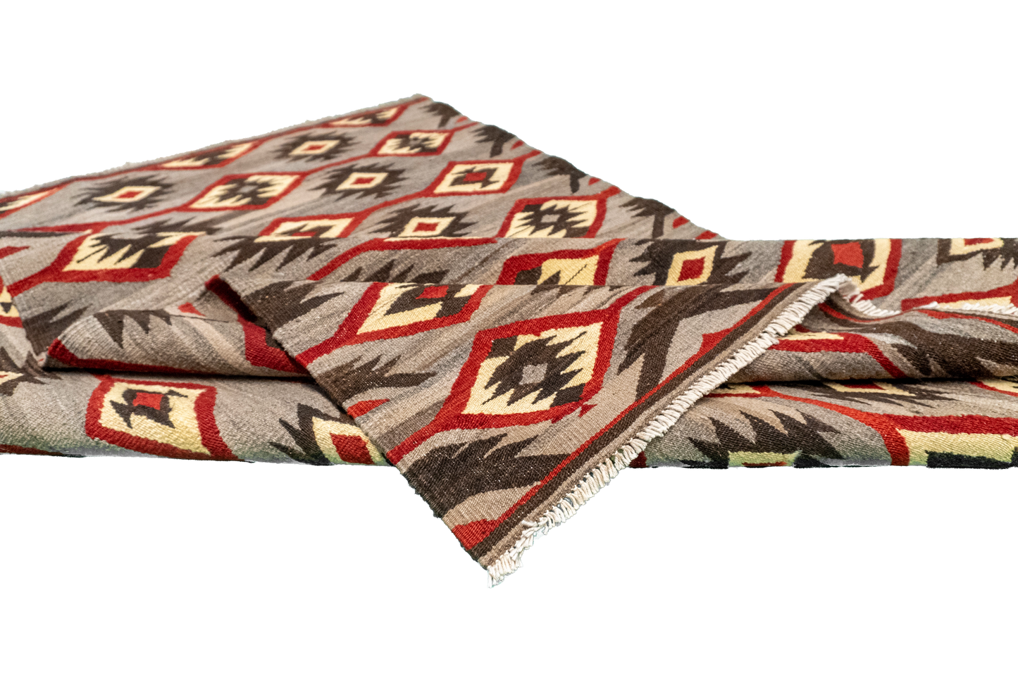 W 3.7 L 5.1 Mountain Modern 100% Wool Hand-Woven All-Over Design - 59777