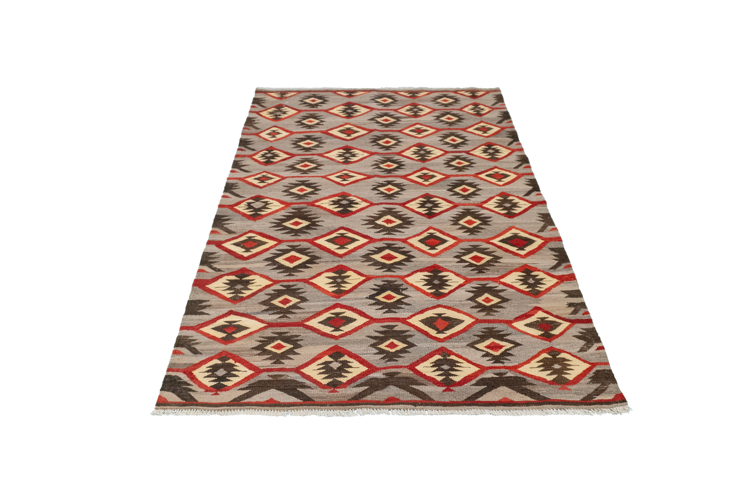 W 3.7 L 5.1 Mountain Modern 100% Wool Hand-Woven All-Over Design - 59777
