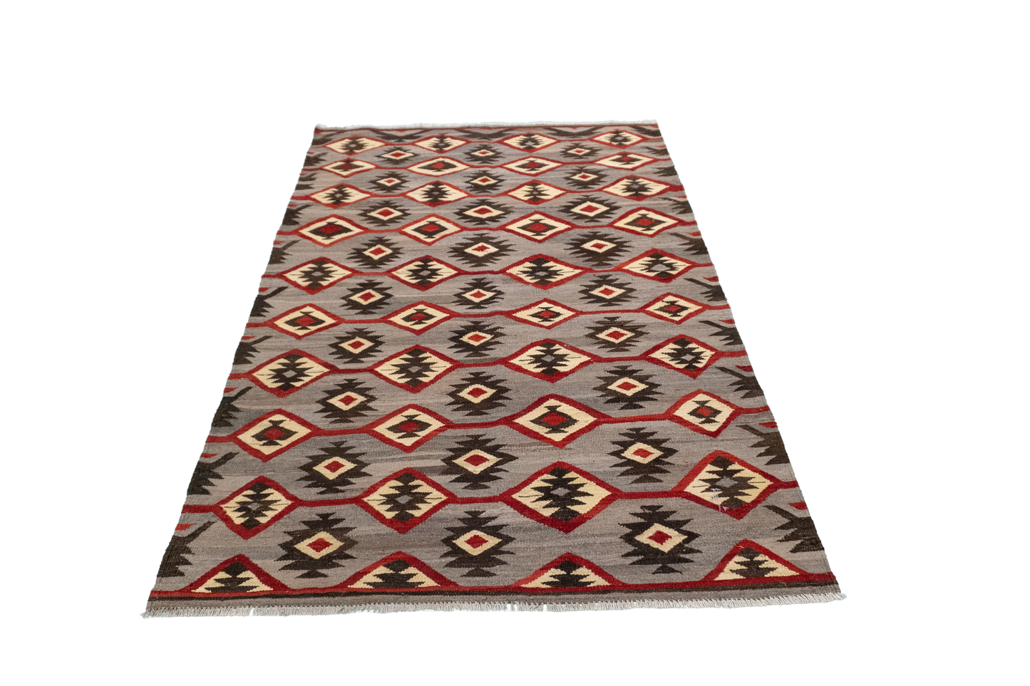 W 3.7 L 5.1 Mountain Modern 100% Wool Hand-Woven All-Over Design - 59777