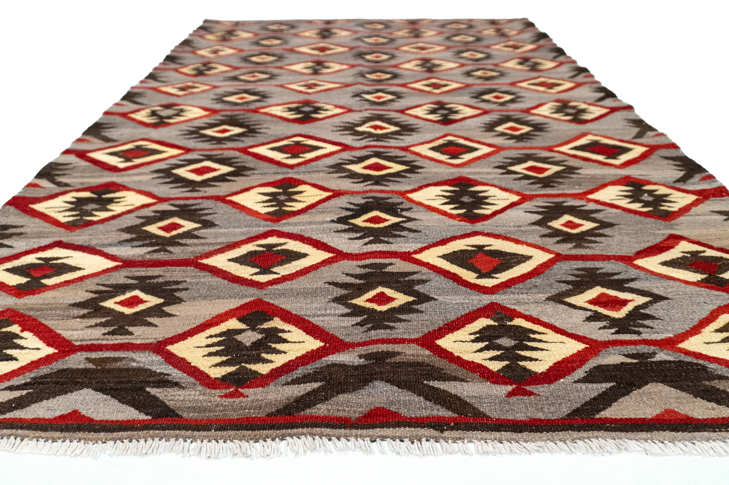 W 3.7 L 5.1 Mountain Modern 100% Wool Hand-Woven All-Over Design - 59777