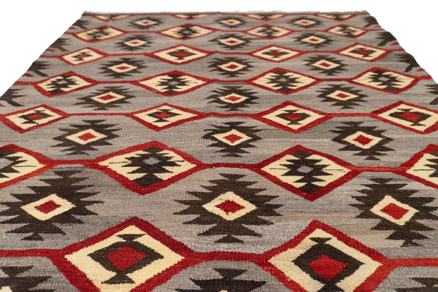 W 3.7 L 5.1 Mountain Modern 100% Wool Hand-Woven All-Over Design - 59777