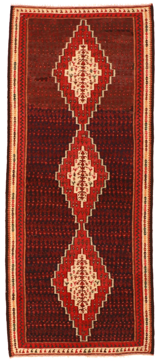 W 4.2 - L 10 - Kilim Fine/Wool All Over Rectangle - Finest Hand-Made Quality Wool - 59781