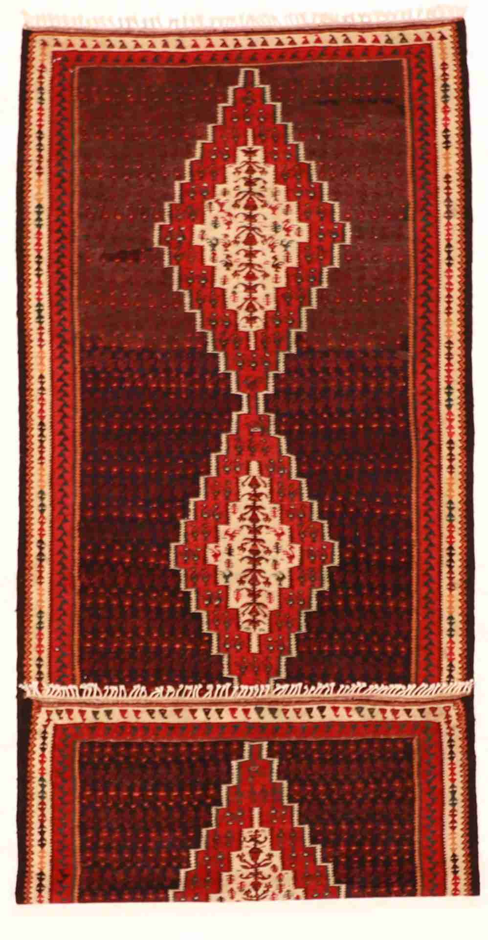 W 4.2 - L 10 - Kilim Fine/Wool All Over Rectangle - Finest Hand-Made Quality Wool - 59781