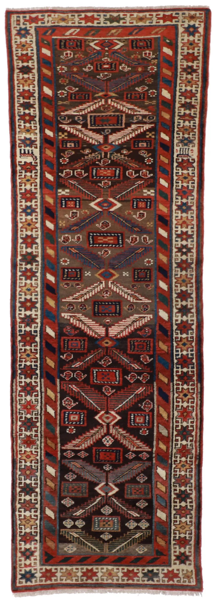 W 3 - L 9.1 - Caucasian Fine/Wool All Over Rectangle - Finest Hand-Knotted Quality Wool - 59855