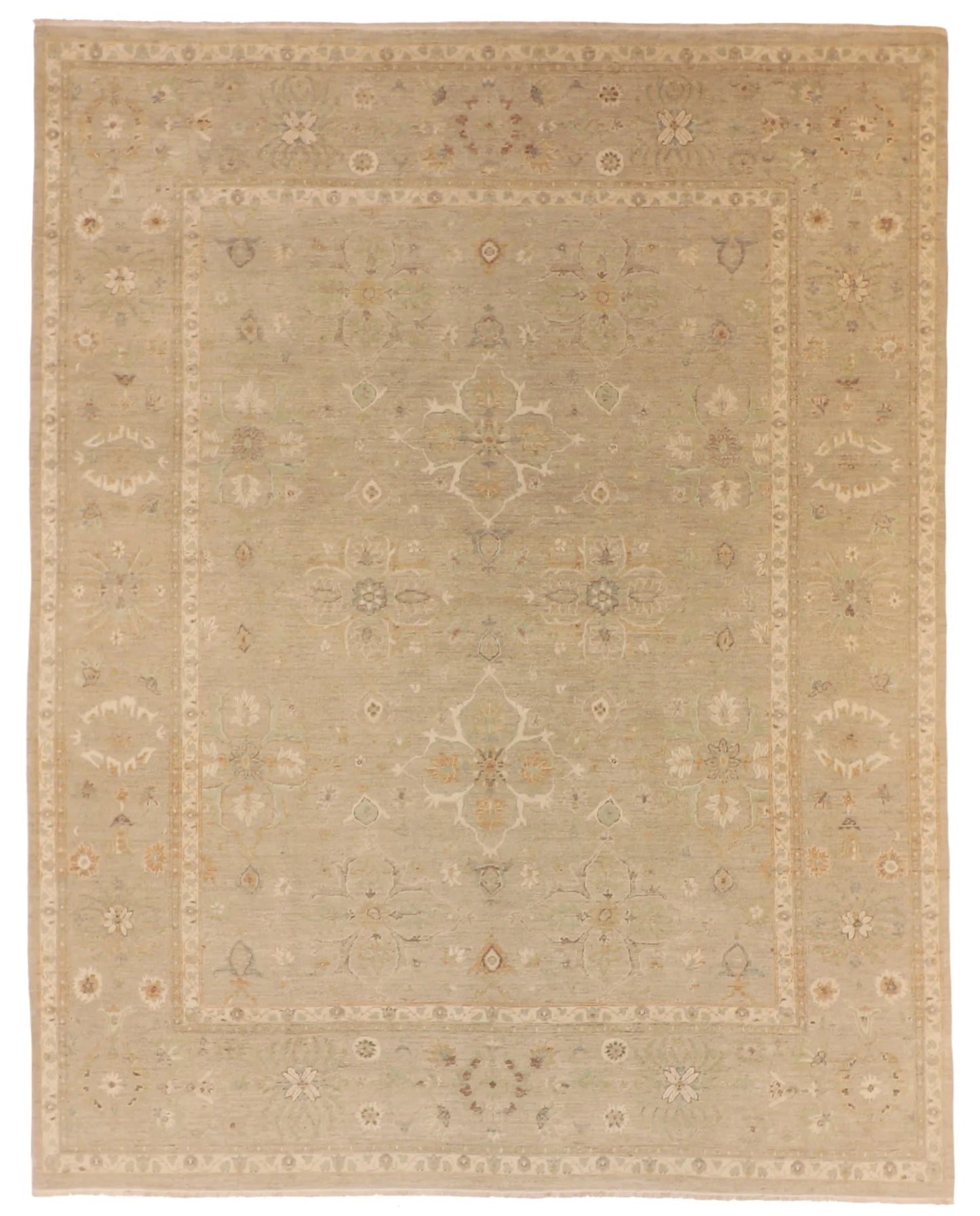 W 7.11 - L 10 - Modern Wool Transitional Rectangle - Finest Hand-Knotted Quality Wool - 59884