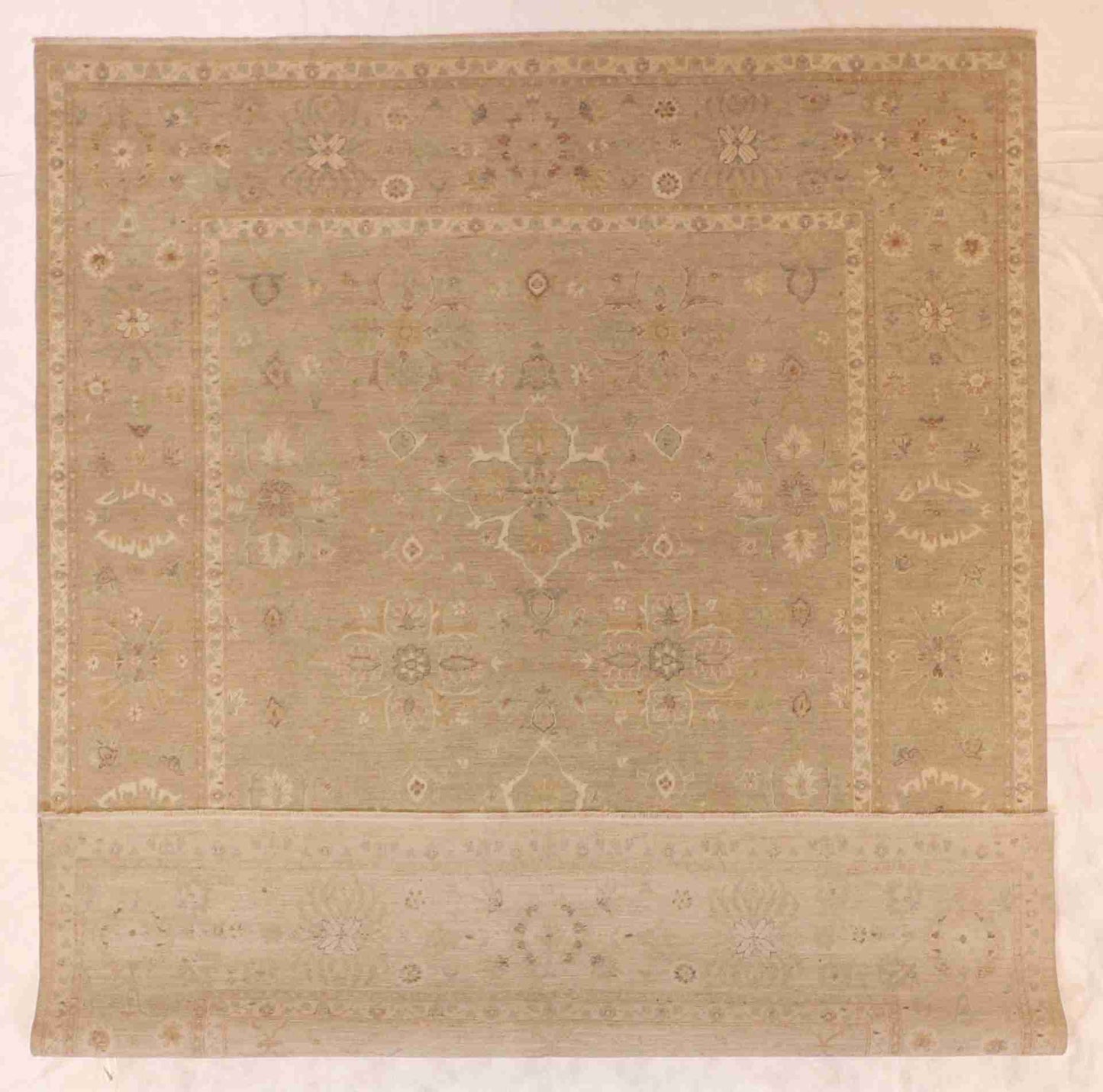 W 7.11 - L 10 - Modern Wool Transitional Rectangle - Finest Hand-Knotted Quality Wool - 59884