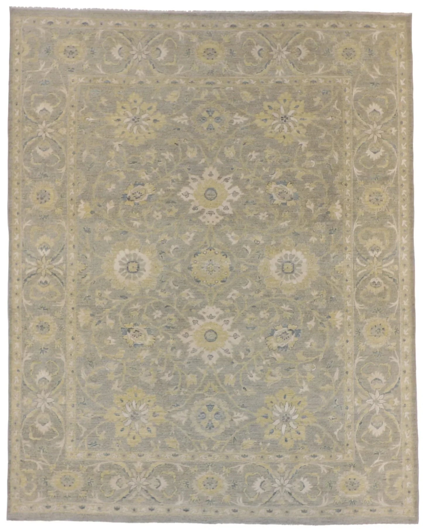 W 8 L 10 Sultan Abad 100% Wool Hand-Woven All-Over Design - 59897