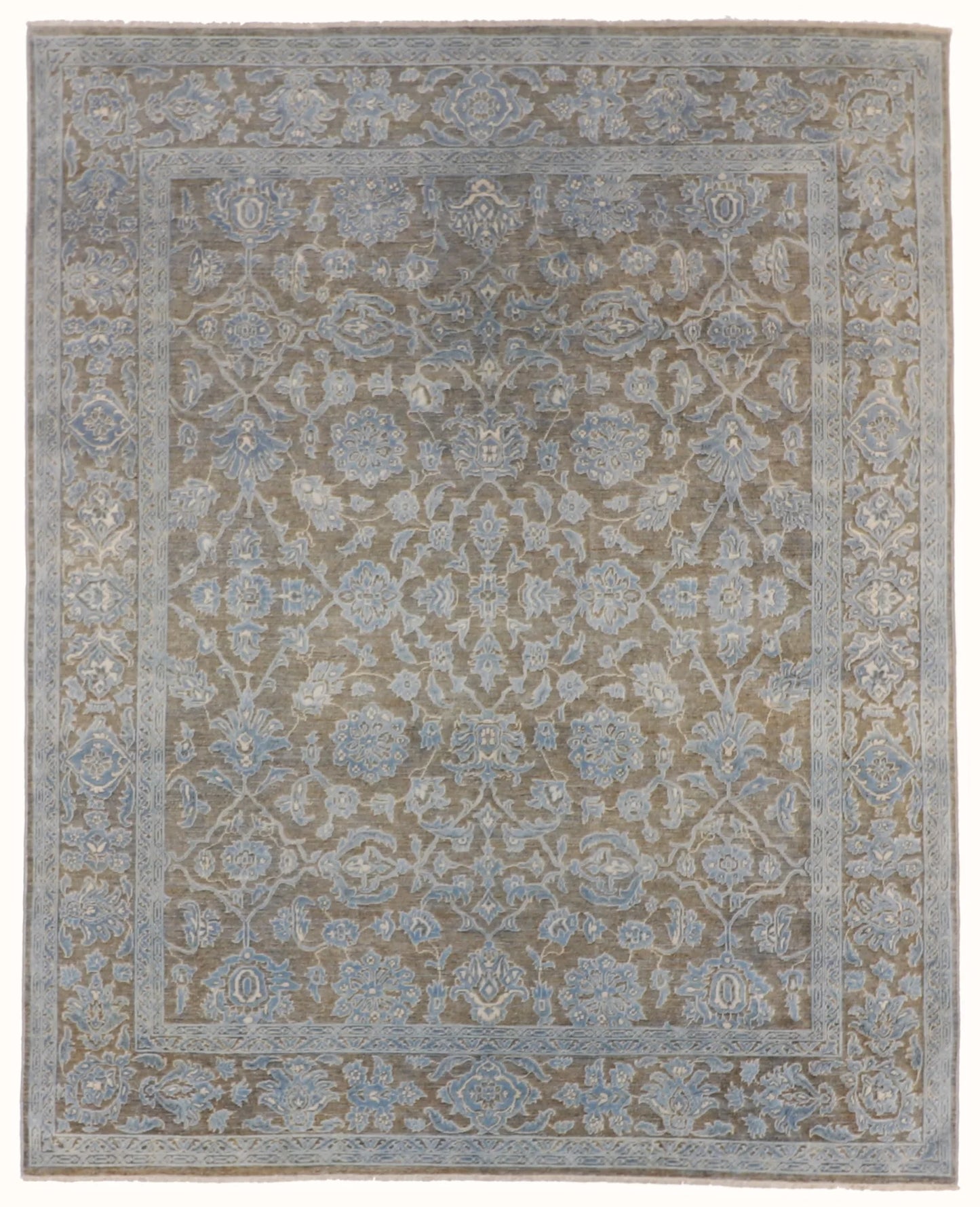 W 8 - L 9.11 - Zeigler Wool Transitional Rectangle - Finest Hand-Knotted Quality Wool - 59899