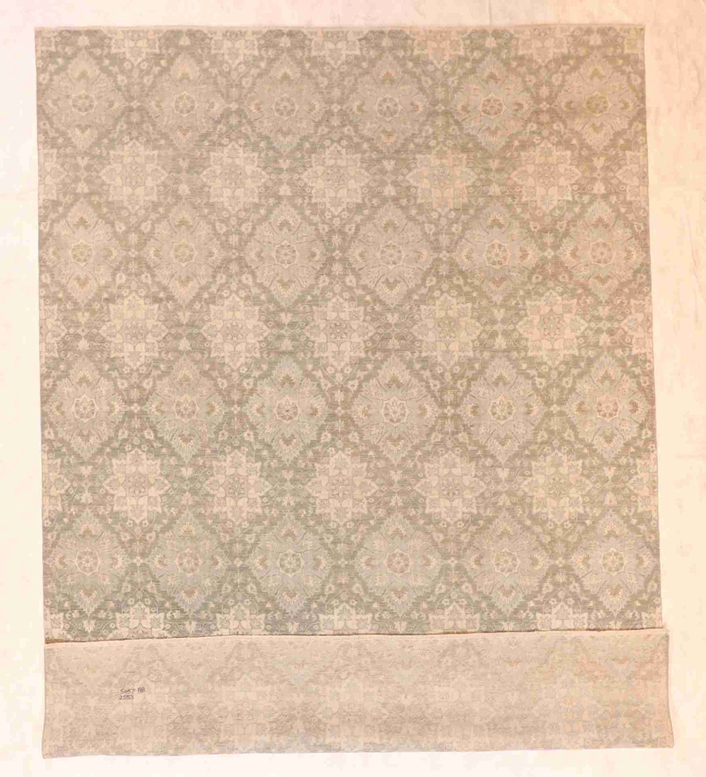 W 8.11 L 12.4 Modern Wool And Silk Hand-Woven Transitional Design - 59901