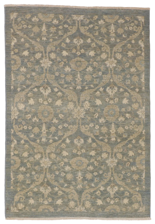 4.2 x 6 - Mahal Fine/Wool All Over Rectangle - Hand Woven Rug — 59907