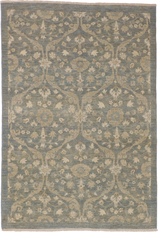 W 4.2 L 6 Mahal 100% Wool Hand-Woven All-Over Design - 59907