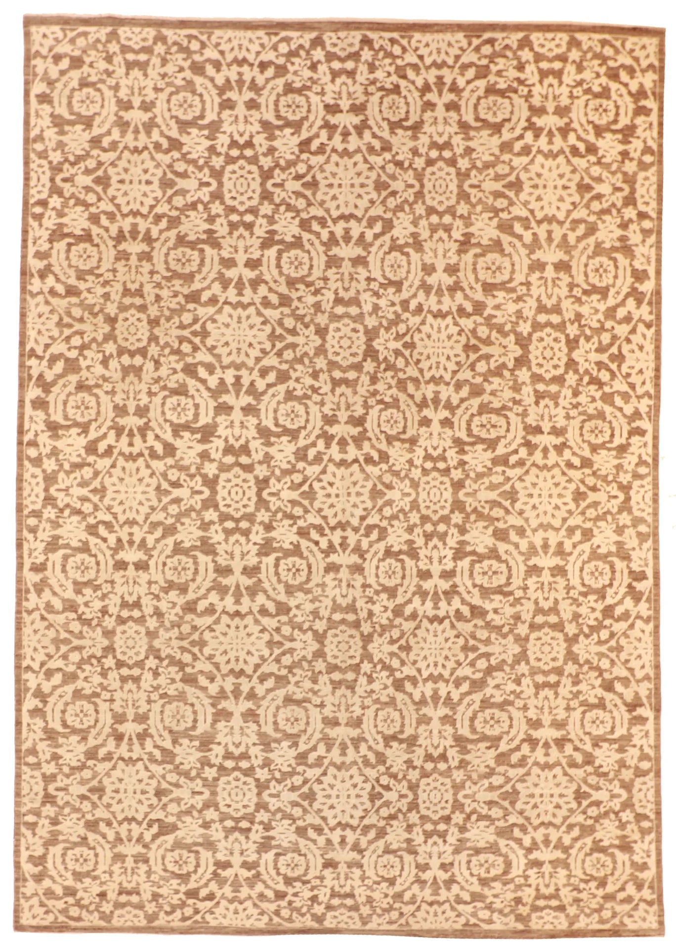 W 8.10 - L 12.6 - Contemporary Wool/Silk Modern Rectangle - Hand Woven Rug - 59914