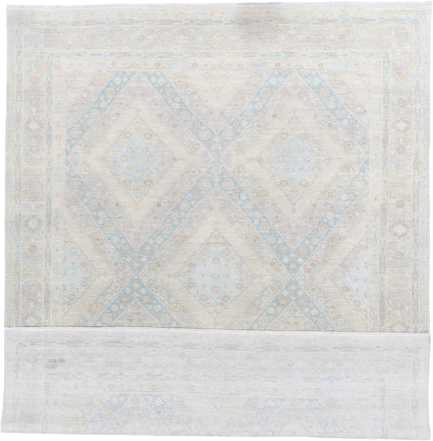 W 8 L 10.2 Bakhtiari Wool And Silk Blend Hand-Woven Transitional Design - 59917