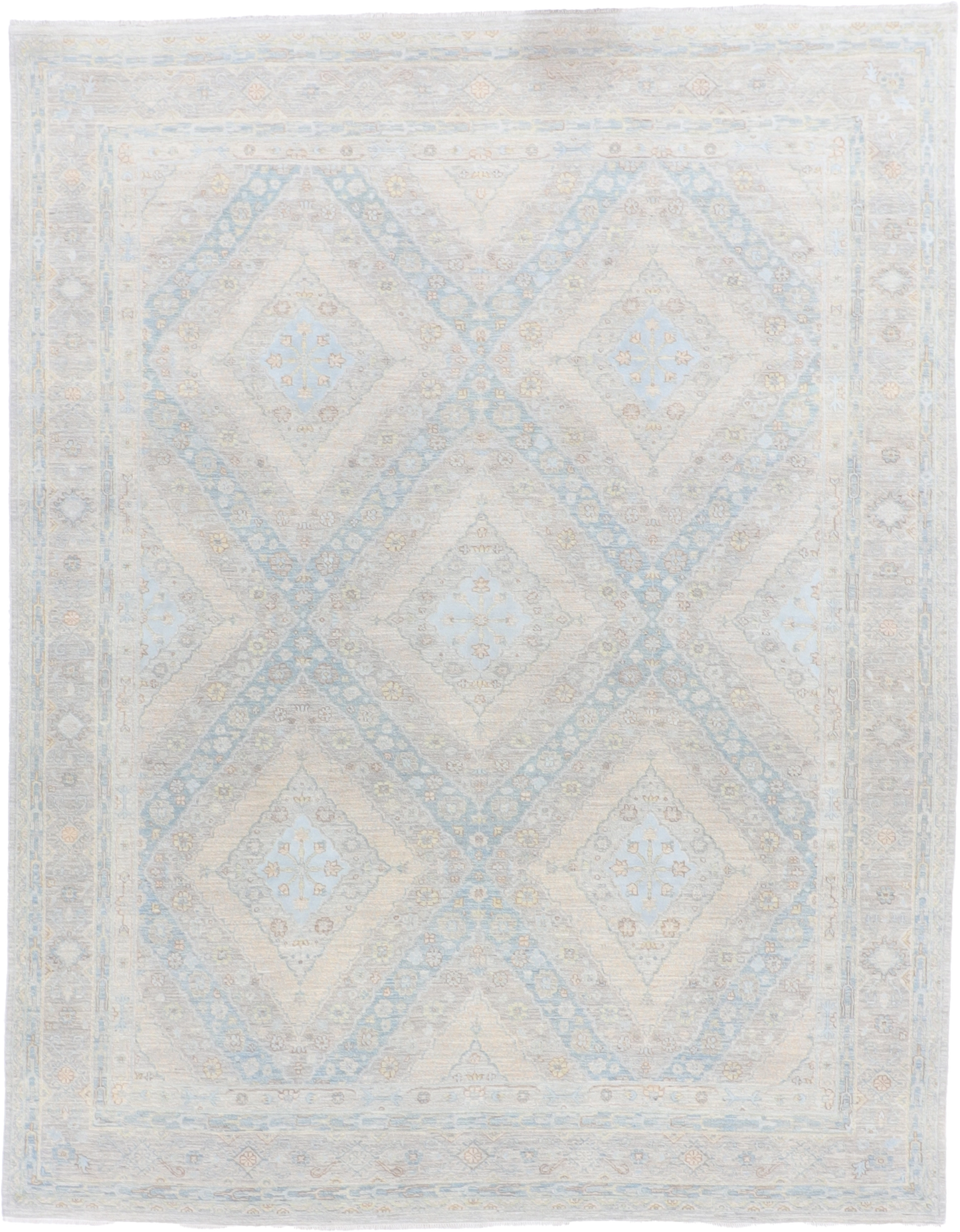 W 8 L 10.2 Bakhtiari Wool And Silk Blend Hand-Woven Transitional Design - 59917