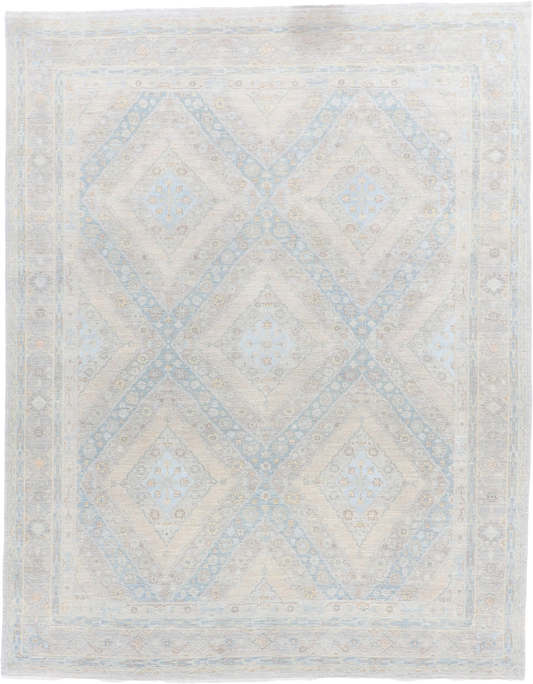 W 8 L 10.2 Bakhtiari Wool And Silk Blend Hand-Woven Transitional Design - 59917