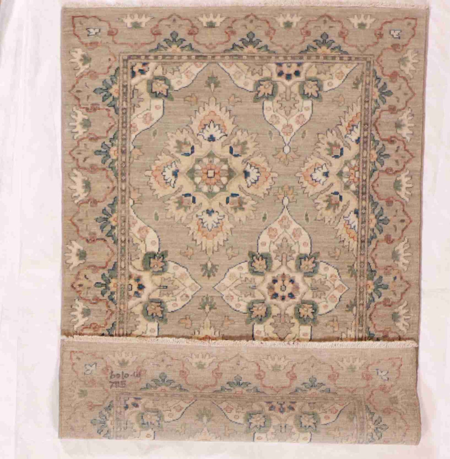 W 3.3 - L 5.2 - Malayer Wool Floral Rectangle - Finest Hand-Knotted Quality Wool - 59931
