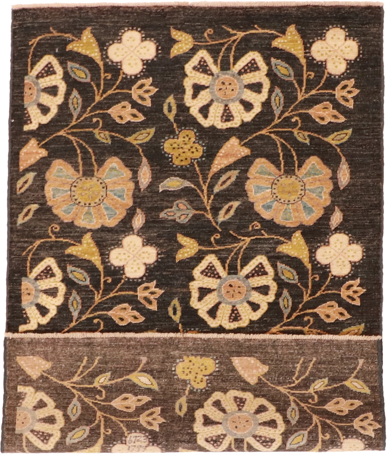 W 3.2 L 4.10 Modern 100% Wool Hand-Woven Floral Design - 59932