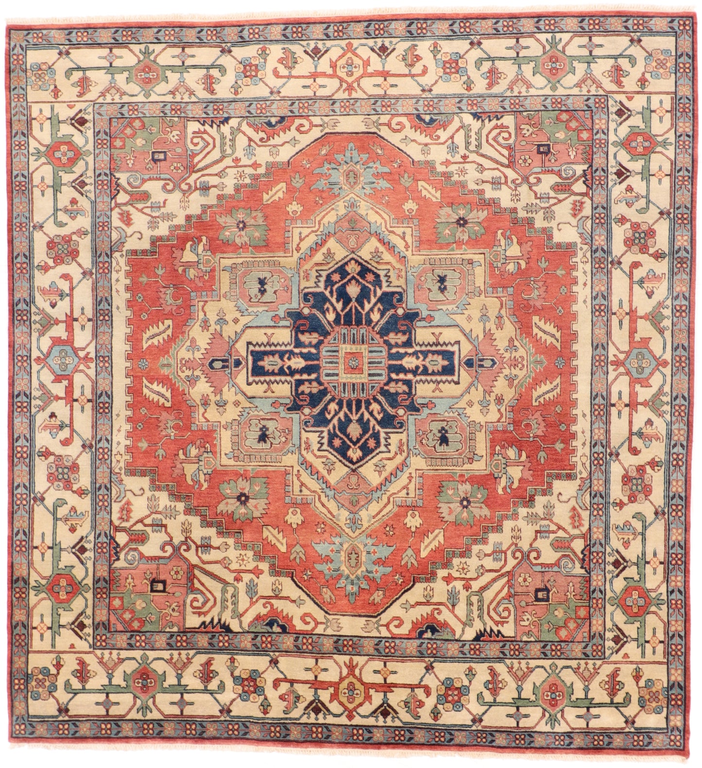W 10 L 10.8 Serapie 100% Wool Hand-Woven Medallion Design - 59940