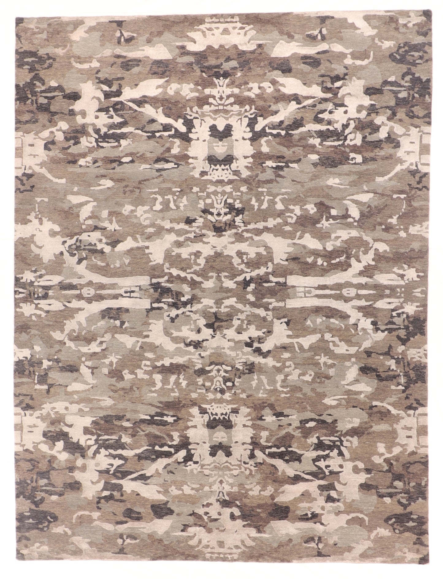 W 8.10 L 11.11 Modern Silk And Wool Blend Hand-Woven All-Over Design - 59961