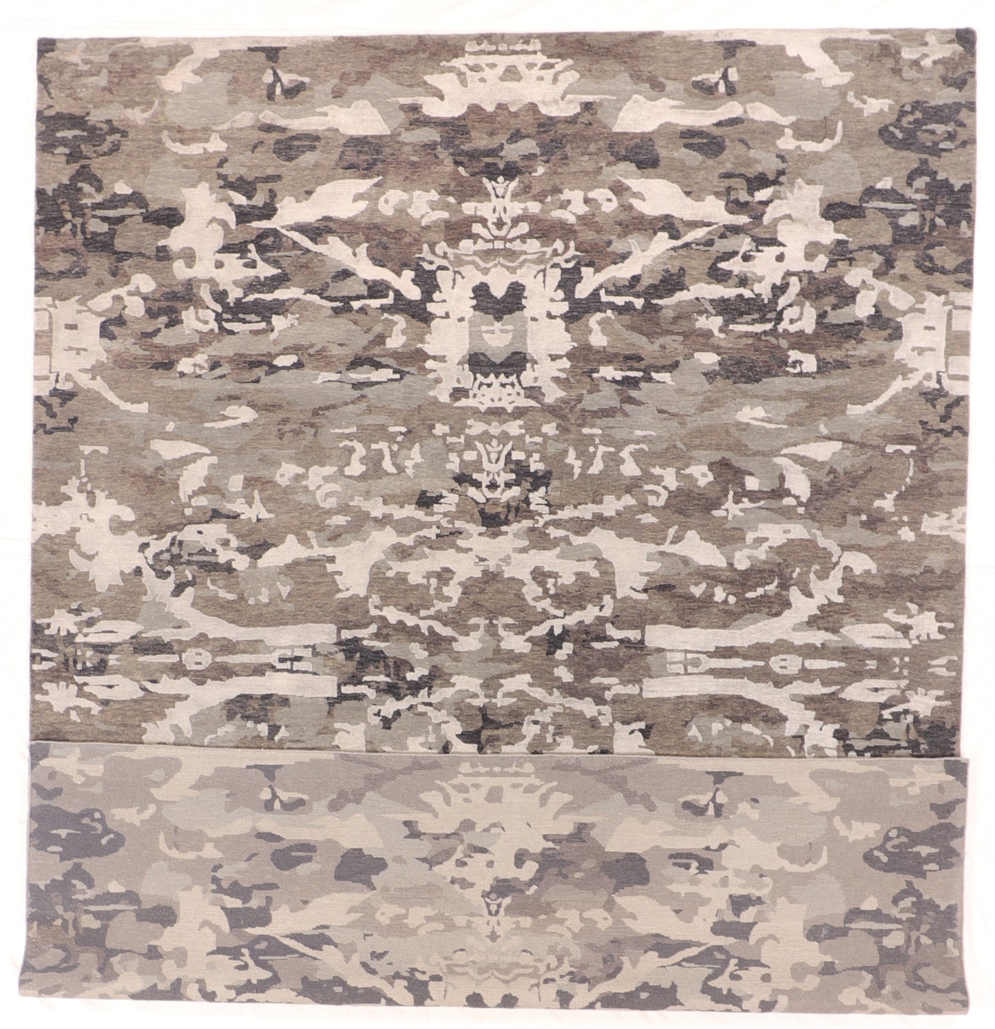 W 8.10 L 11.11 Modern Silk And Wool Blend Hand-Woven All-Over Design - 59961