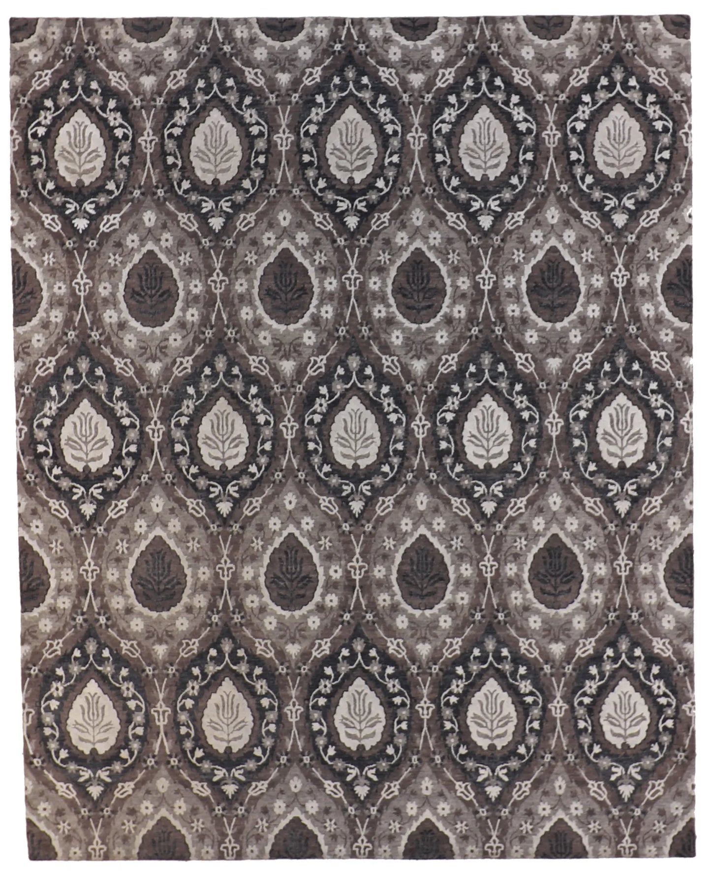 W 8 L 10 Modern Wool And Silk Blend Hand-Woven All-Over Design - 59973