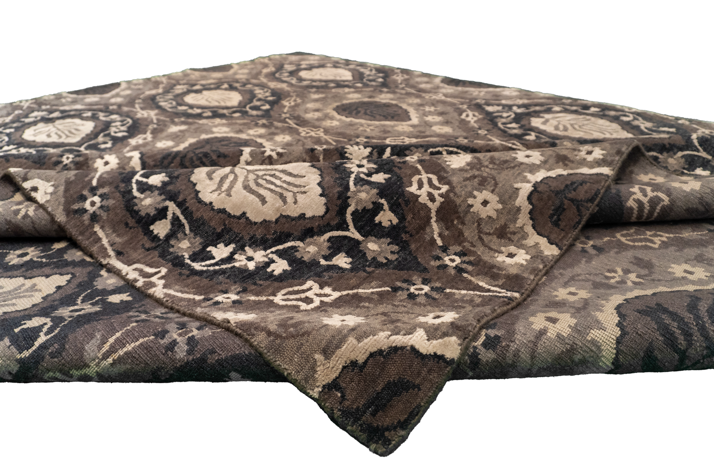 W 8 L 10 Modern Wool And Silk Blend Hand-Woven All-Over Design - 59973