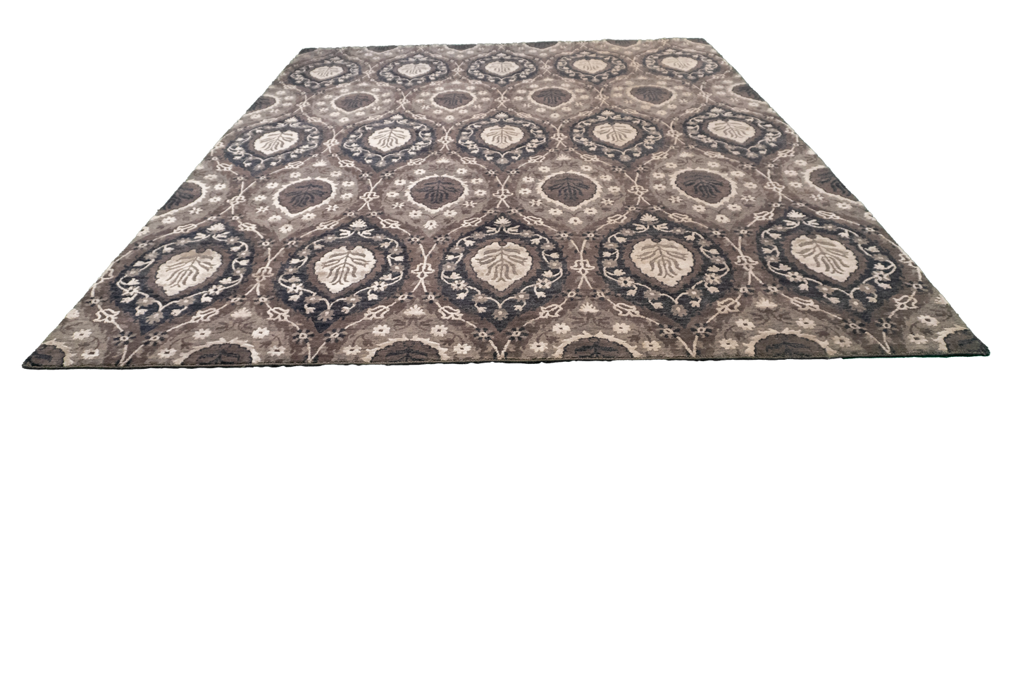 W 8 L 10 Modern Wool And Silk Blend Hand-Woven All-Over Design - 59973