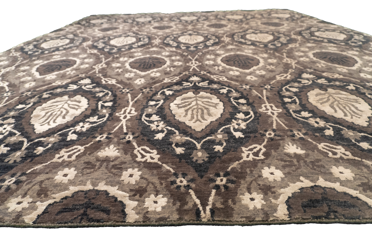 W 8 L 10 Modern Wool And Silk Blend Hand-Woven All-Over Design - 59973