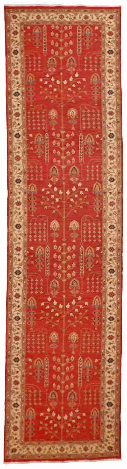 W 4 - L 10 - Tree of Life Fine/Wool All Over Rectangle - Finest Hand-Knotted Quality Wool - 59978