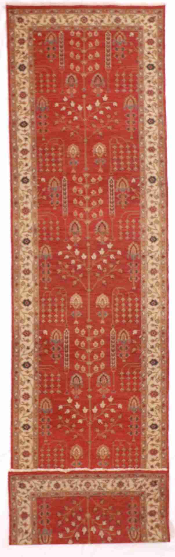 W 4 - L 10 - Tree of Life Fine/Wool All Over Rectangle - Finest Hand-Knotted Quality Wool - 59978