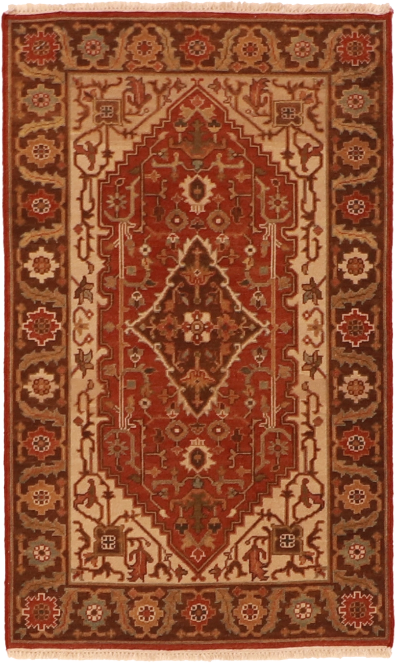 W 3 L 5 Heriz 100% Wool Hand-Woven Medallion Design - 59992