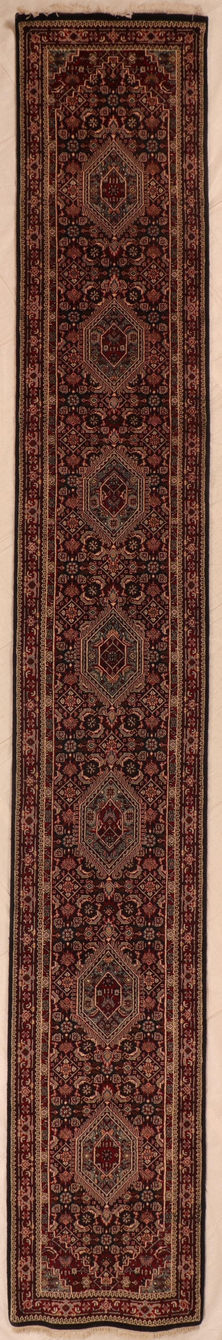 W 2.10 L 19.3 Bijar 100% Wool Hand-Woven Geometric Design - 50148