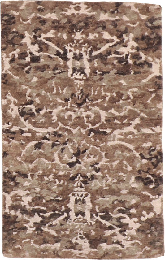 W 2 - L 3 Modern Wool-Silk Blend Hand-Woven All-Over Design - 60000